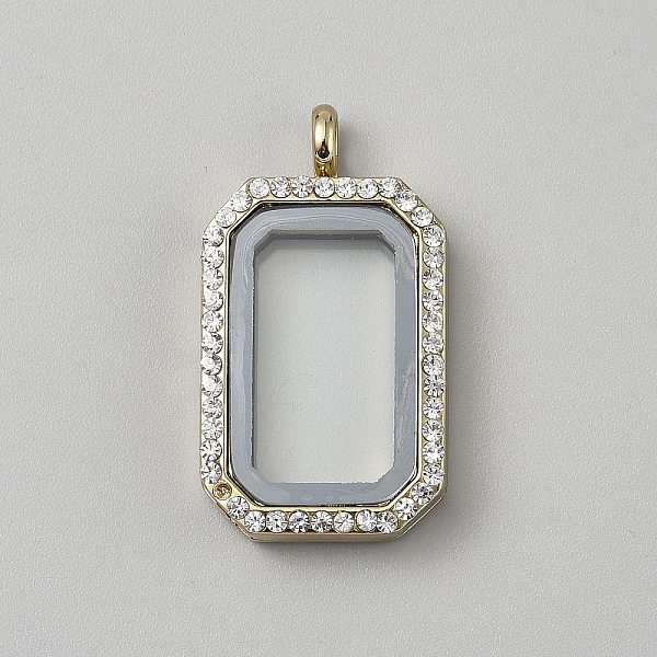 Alloy Photo Frame Pendants with Glass