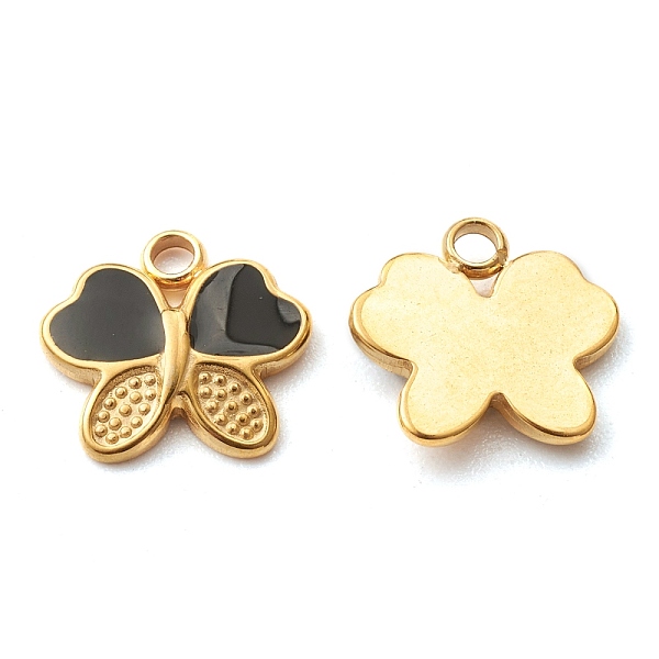 

PandaHall Fashion 304 Stainless Steel Enamel Pendants, Butterfly, Golden, 11x11.5x2mm, Hole: 1.8mm Stainless Steel+Enamel Butterfly Black