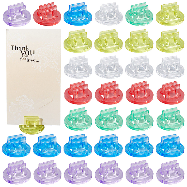 

PandaHall CRASPIRE 60Pcs 6 Colors Transparent Plastic Card Holder, for Playing Card Game, Mixed Color, 1.95x1.1cm, Slot: 2mm, 10pcs/color..., Multicolor