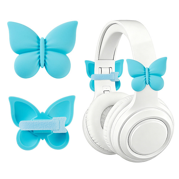 Accessoires décoratifs pour casque audio en silicone papillon