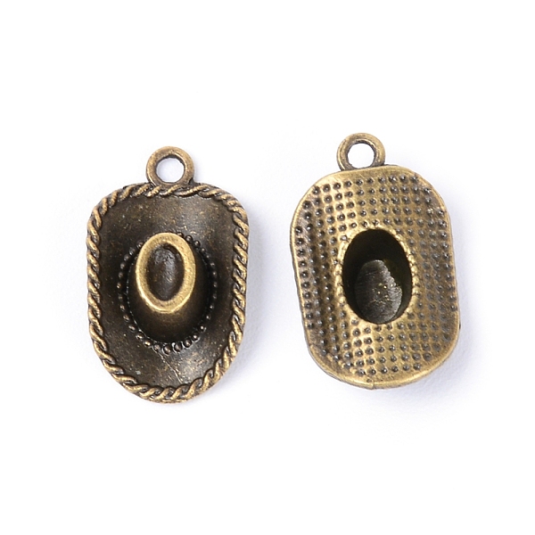 

PandaHall Zinc Alloy Pendants, Cadmium Free & Lead Free, Hat, Antique Bronze, 22x13.5x6mm, Hole: 2mm Alloy Hat