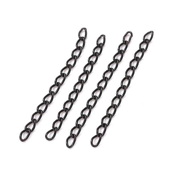 

PandaHall Ion Plating(IP) 304 Stainless Steel Curb Chains Extender, Electrophoresis Black, 25mm, Link: 3x1.6x0.4mm 304 Stainless Steel