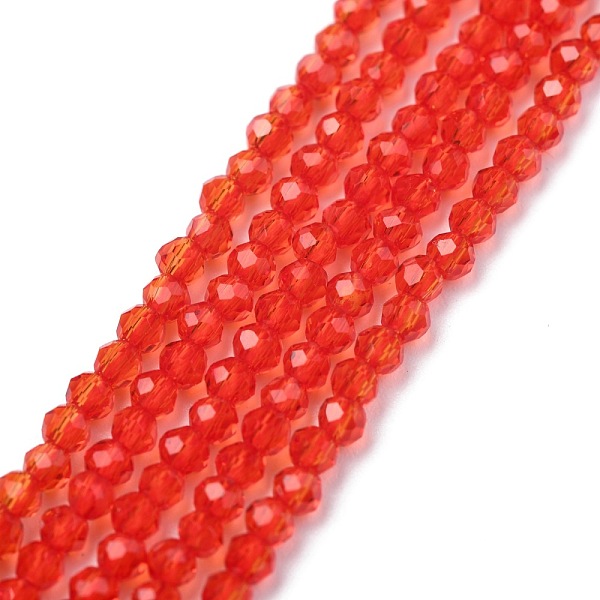 

PandaHall Electroplate Glass Beads Strands, Pearl Luster Plated, Faceted, Abacus, Red, 2x1.5~1.6mm, Hole: 0.8mm, about 235pcs/Strand, 14.17...