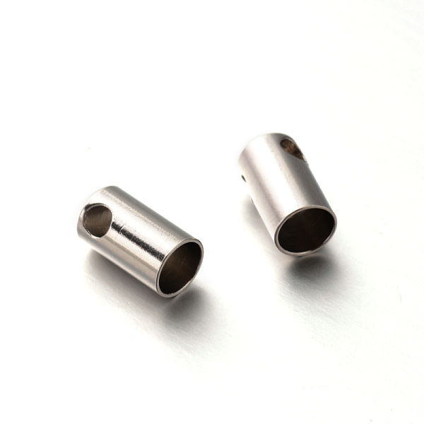 

PandaHall 201 Stainless Steel Cord Ends, Stainless Steel Color, 10x5mm, Hole: 2mm, Inner Diameter: 4mm 201 Stainless Steel