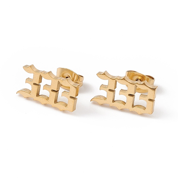 

PandaHall Angel Number Earrings, 304 Stainless Steel Stud Earrings for Women, Num.3, 7.5x13.5mm, Pin: 0.7mm 304 Stainless Steel Number
