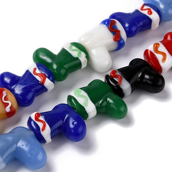 

PandaHall Handmade Lampwork Beads Strands, Christmas Sock, Colorful, 16.5~19x17~19x6.5~8mm, Hole: 1.2~1.8mm, about 18pcs/strand, 12.99 inch...