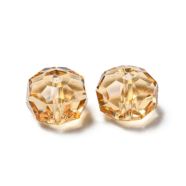 

PandaHall Transparent Glass Beads, Faceted, Rondelle, Topaz, 6x4mm, Hole: 1.2mm Glass Rondelle Yellow