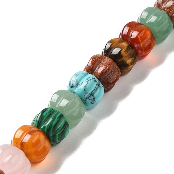 

PandaHall Natural & Synthetic Mixed Gemstone Beads Strands, Pumpkin, 10x14x12.5mm, Hole: 1mm, about 20pcs/strand, 7.72''~7.76''(19.6~19.7cm)...