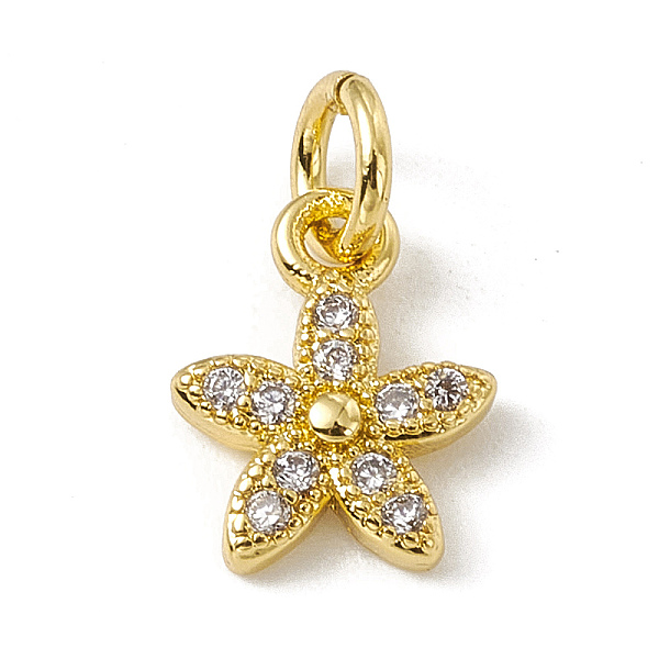 

PandaHall Brass Micro Pave Cubic Zirconia Charms, with Jump Rings, Star Charm, Real 18K Gold Plated, 9.5x7.5x2mm, Hole: 2.7mm Brass+Cubic..., Clear