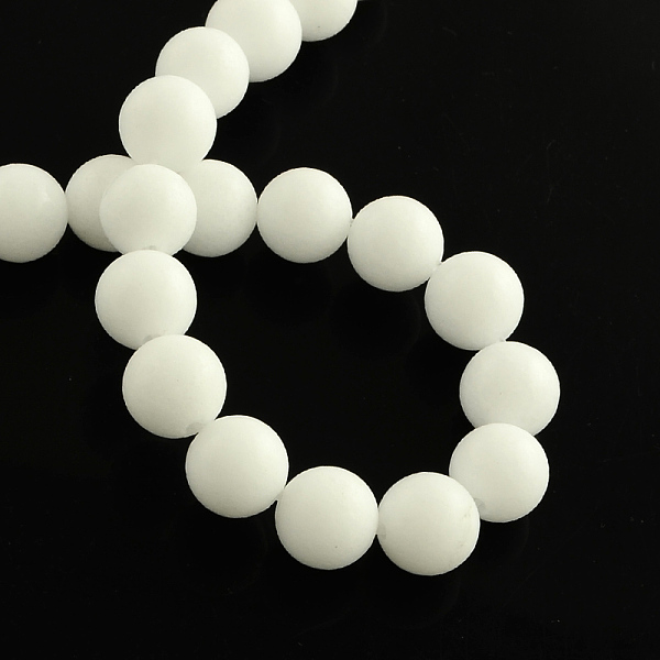 

PandaHall Dyed Natural Jade Round Bead Strands, White, 8mm, Hole: 1mm, about 48pcs/strand, 14.9 inch Other Jade Round White