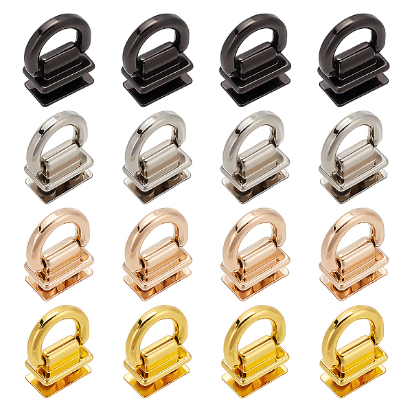 

PandaHall WADORN 16Pcs 4 Colors Alloy D-Ring Suspension Clasps, with Iron Screws, for Bag Replacement Accessories, Mixed Color, 2.4x1.8x1cm...