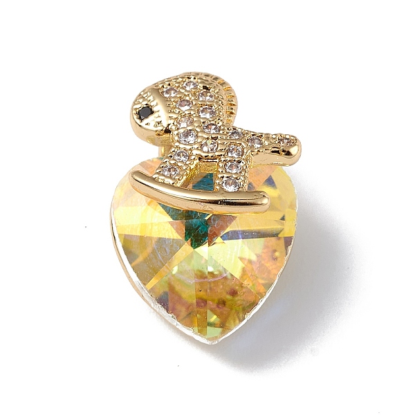 

PandaHall Real 18K Gold Plated Rack Plating Brass Micro Pave Clear Cubic Zirconia Pendants, with Glass, Long-Lasting Plated, Cadmium Free &...
