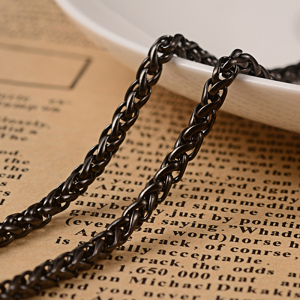

PandaHall 304 Stainless Steel Wheat Chains, Unwelded, with Spool, Electrophoresis Black, 5x3x1mm, about 65.61 Feet(20m)/roll 304 Stainless...