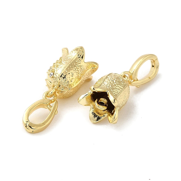 

PandaHall Brass with Cubic Zirconia Charms, Flower, Real 14K Gold Plated, 19mm Brass+Cubic Zirconia Flower Clear