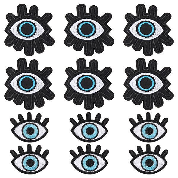 

PandaHall 16 Pcs 2 Styles Evil Eye Patches, Applique Patches Evil Eye Sew on/Iron on Cotton Embroidery Patch Delicate Embroidered Appliques..., Black