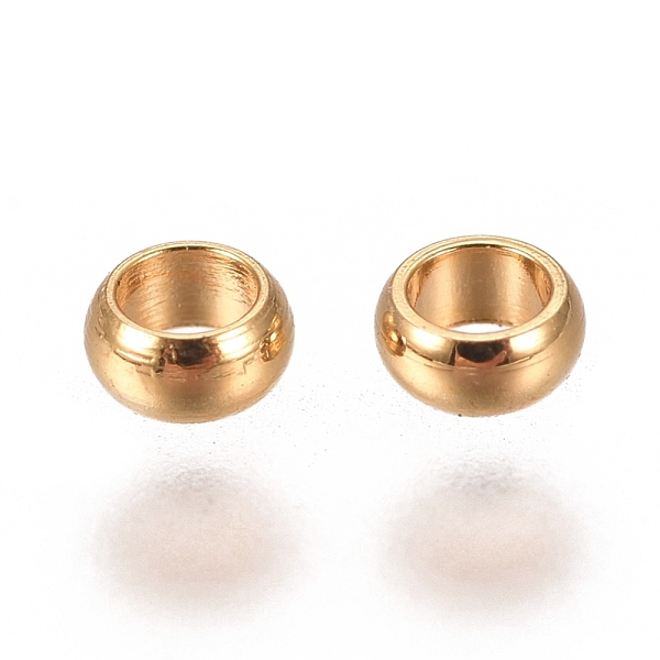 

PandaHall 201 Stainless Steel Spacer Beads, Rondelle, Golden, 2x0.9mm, Hole: 1.2mm 201 Stainless Steel Rondelle