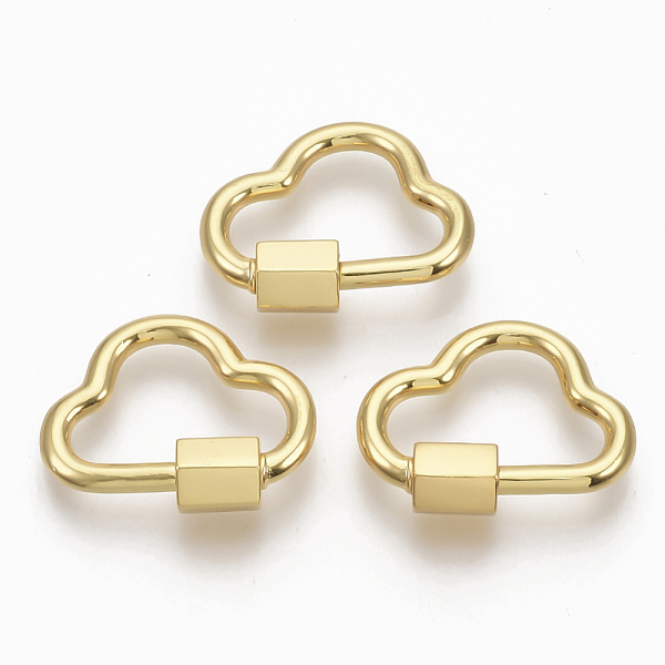 

PandaHall Brass Screw Carabiner Lock Charms, for Necklaces Making, Cloud, Golden, 15.5x19.5x2mm, Screw: 6x5.5mm Brass Cloud