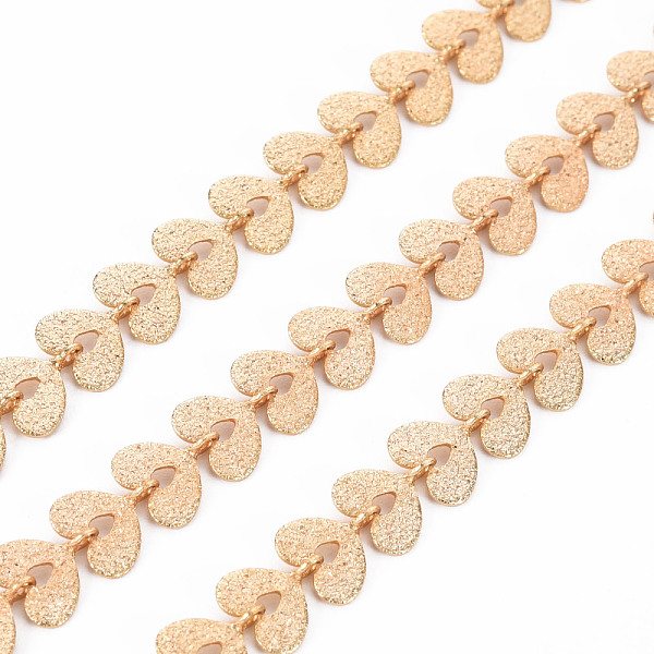 

PandaHall Handmade Brass Link Chains, Soldered, with Spool, Textured, Heart, Real 18K Gold Plated, 7x6.5x0.4mm, about 16.4 Feet(5m)/roll...