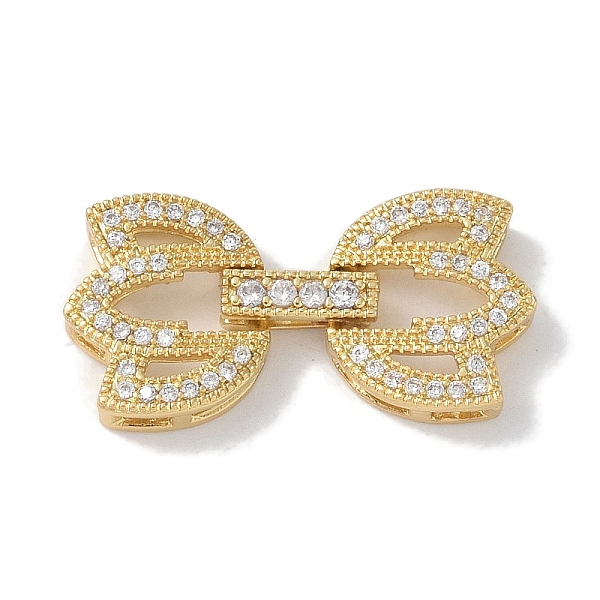 

PandaHall Rack Plating Brass Micro Pave Clear Cubic Zirconia Fold Over Clasps, Cadmium Free & Lead Free, Long-Lasting Plated, Leaf, Real 18K...