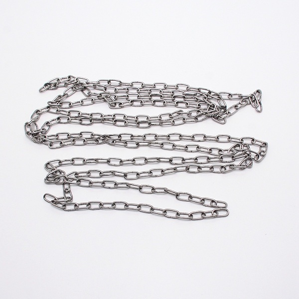 

PandaHall 304 Stainless Steel Chains, for Pets Dog & Ceiling Lamp Supplies, Stainless Steel Color, Links: 17x8.5x2mm, 3m/pc Stainless Steel