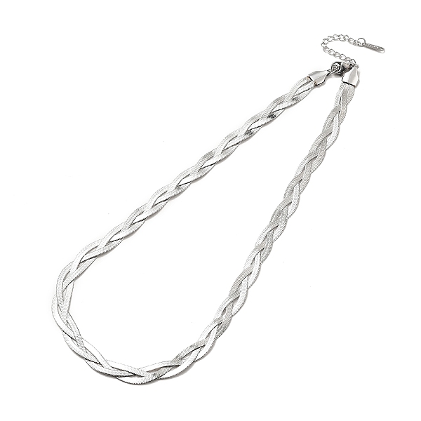 

PandaHall 304 Stainless Steel Interlocking Triple Herringbone Chain Necklace for Men Women, Stainless Steel Color, 14.57 inch(37cm) 304...