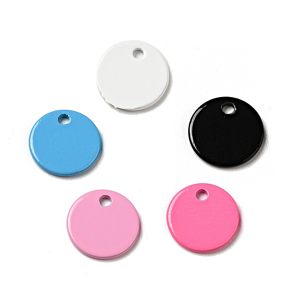 

PandaHall Spray Painted 201 Stainless Steel Charms, Flat Round Charms, Mixed Color, 8.5x1mm, Hole: 1mm 201 Stainless Steel Flat Round..., Multicolor