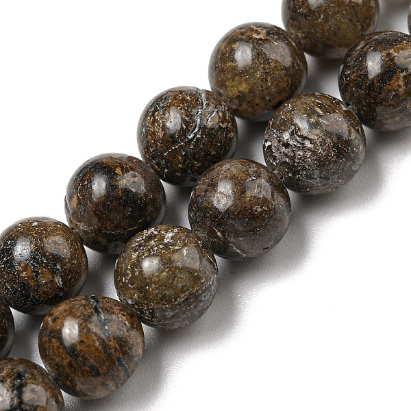 

PandaHall Natural Golden Leaf Jasper Beads Strands, Round, 8mm, Hole: 0.8mm, about 49pcs/strand, 15.51''(39.4cm) Other Jasper Round