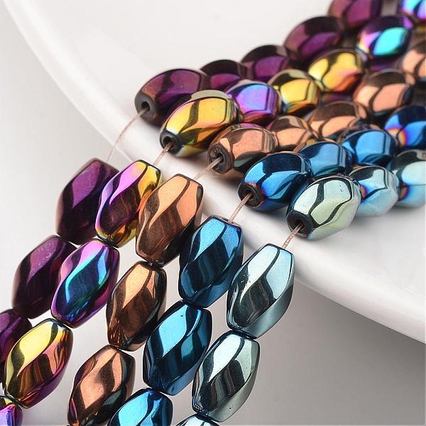 

PandaHall Electroplate Non-magnetic Synthetic Hematite Beads Strands, Twisted Oval, Mixed Color, 12x8~9mm, Hole: 1mm, about 33pcs/strand...