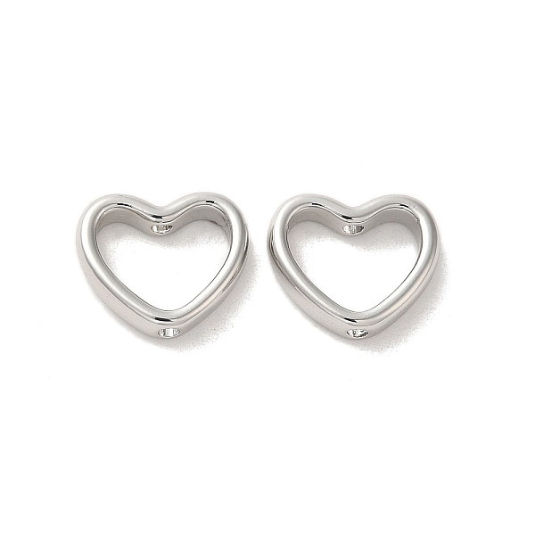 

PandaHall Brass Bead Frames, Heart, Platinum, 11x12.5x3mm, Hole: 1.3mm Brass Heart