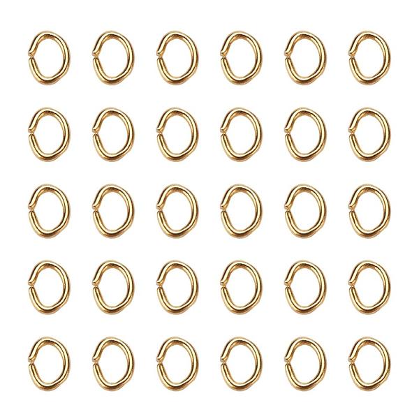

PandaHall Brass Jump Rings, Oval, Golden, 22 Gauge, 4x3x0.6mm Brass