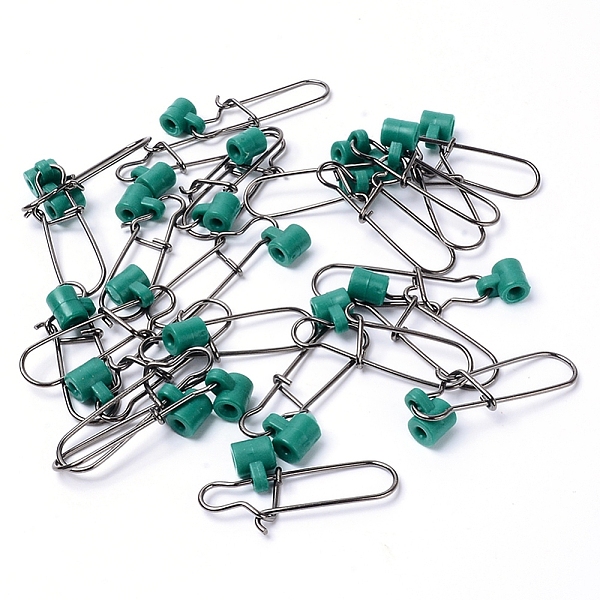 

PandaHall Stainless Steel Fishing Line Sinker Slide, with Plastic Duo Lock Snap Heavy Duty Sinker, Dark Cyan, 58mm, 25pcs/bag Plastic Others