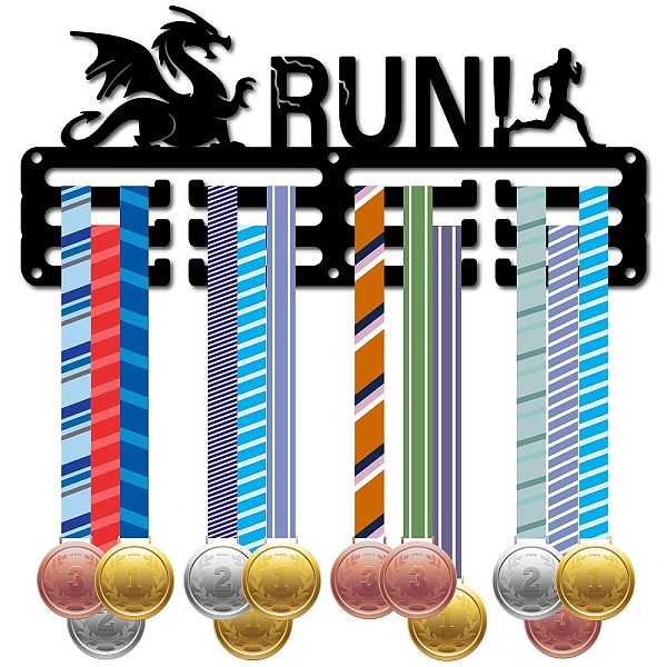 

PandaHall CREATCABIN Running Medal Holder Run Medal Hangers Medal Rack Display Marathon Sports Metal Hanging Awards Iron Small Mount Awards..., Black