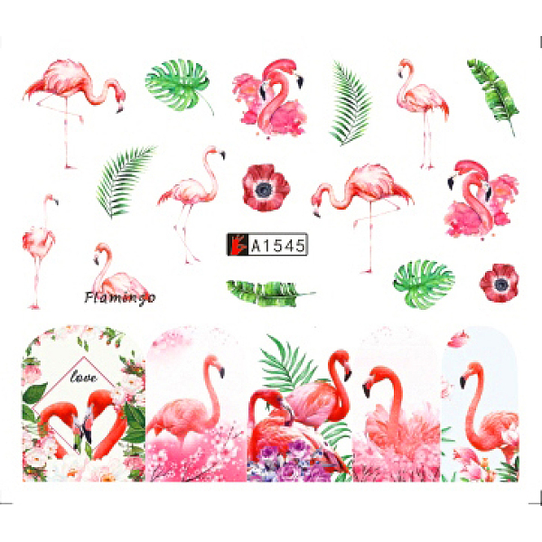 

PandaHall Nail Art Water Transfer Sticker, Flamingo Watermark Nail Decals, for Woman Girls Nails Design Manicure Tips Decoration, Colorful...