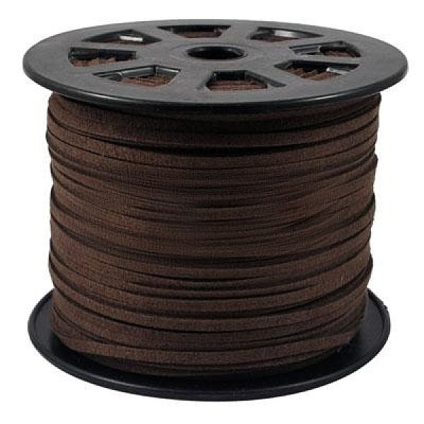 

PandaHall Faux Suede Cords, Faux Suede Lace, Saddle Brown, 4x1.5mm, 100yards/roll(300 feet/roll) Faux Suede Brown