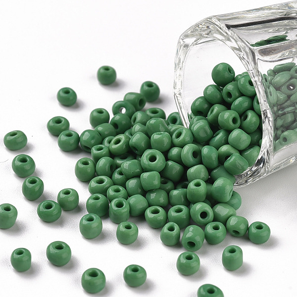 

PandaHall 6/0 Glass Seed Beads, Opaque Colours Seed, Small Craft Beads for DIY Jewelry Making, Round, Round Hole, Pale Green, 6/0, 4mm, Hole...