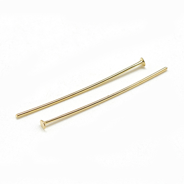 

PandaHall Brass Flat Head Pins, Real 18K Gold Plated, 30x0.8mm, Head: 2mm Brass