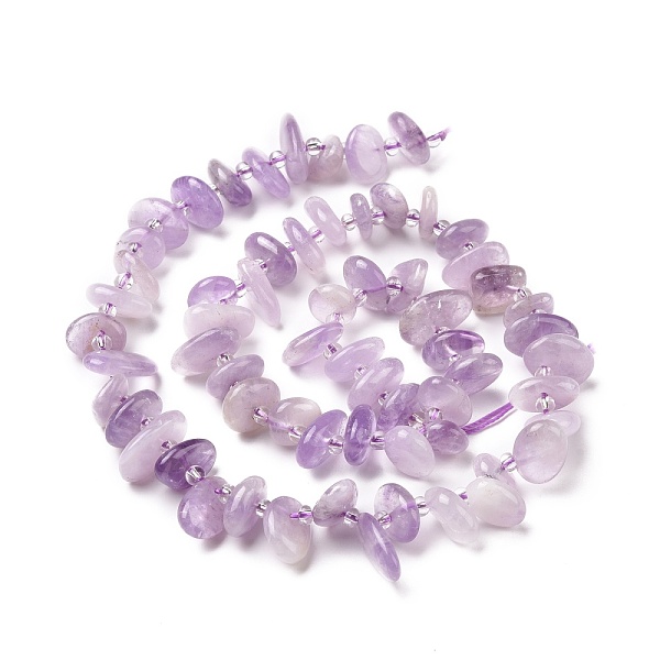 

PandaHall Natural Amethyst Beads Strands, Chip, 5~18x3~9x2~5mm, Hole: 1mm, about 67~69pcs/strand, 15.55''(39.5~40cm) Amethyst Chip