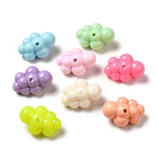 

PandaHall Macaron Color Opaque Acrylic Beads, Cloud, Mixed Color, 32.5x22.5x17mm, Hole: 3mm, about 106pcs/500g Acrylic Cloud Multicolor