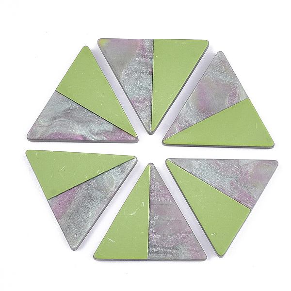 

PandaHall Resin Cabochons, Triangle, Yellow Green, 26x30x2.5~3mm Resin Triangle