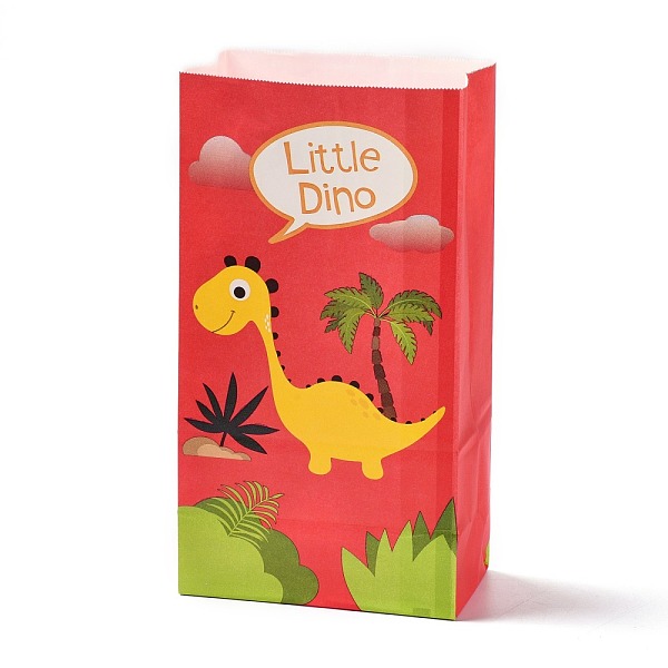 

PandaHall Kraft Paper Bags, No Handle, Wrapped Treat Bag for Birthdays, Baby Showers, Rectangle with Dinosaur Pattern, Red, 24x13x8.1cm...