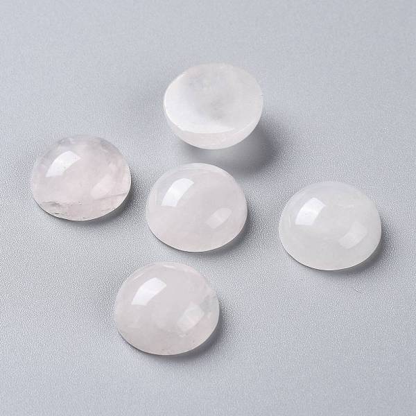 

PandaHall Natural Rose Quartz Cabochons, Half Round, 16x7mm Rose Quartz Half Round