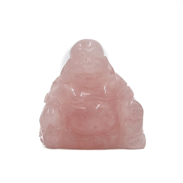 Natural Rose Quartz Carved Maitreya Buddha Statue Home Decoration