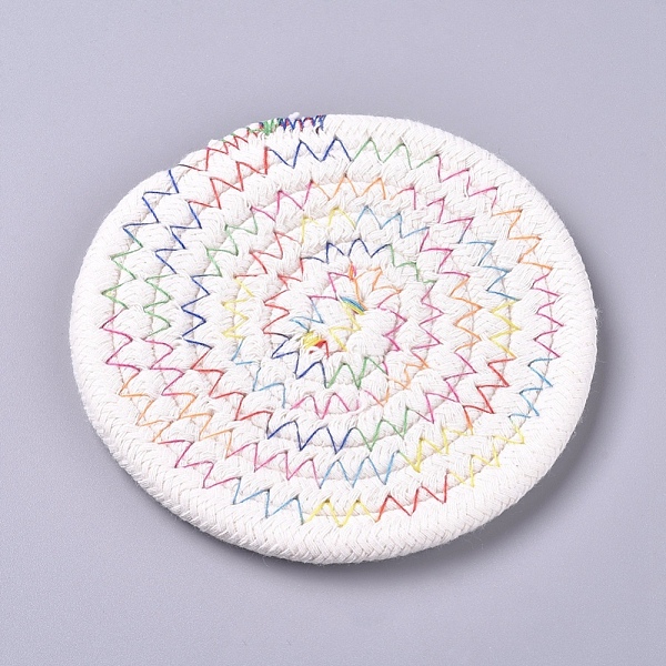 

PandaHall Cotton Thread Weave Hot Pot Holders, Hot Pads, Coasters, For Cooking and Baking, Colorful, 117x7mm Cotton