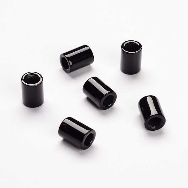 

PandaHall Natural Black Onyx Column Beads, Dyed, 12x9mm, Hole: 5mm Black Onyx Column Black