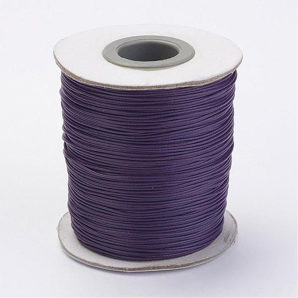

PandaHall Waxed Polyester Cord, Bead Cord, Purple, 0.5mm, about 169.51~174.98 Yards(155~160m)/Roll Waxed Polyester Cord Round Purple