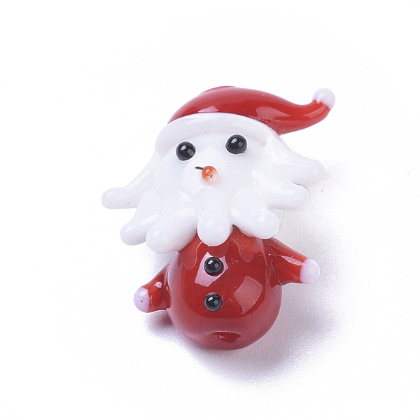 

PandaHall Handmade Lampwork Beads, Cartoon Father Christmas, Red, 22x18.2x10.4mm, Hole: 1.6mm Lampwork Human Red
