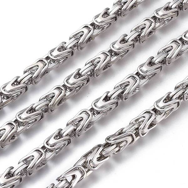 

PandaHall 201 Stainless Steel Byzantine Chains, Unwelded, Stainless Steel Color, 6.5x6mm 201 Stainless Steel