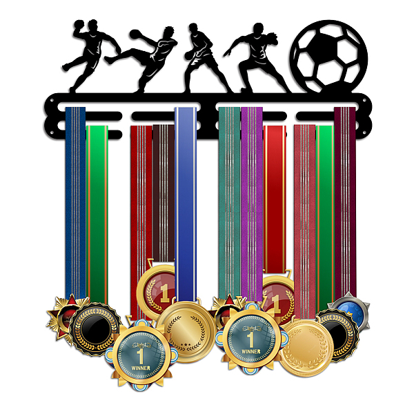 

PandaHall PH Medals Hanger Display Holder Rack Wall Mount Hanger Decor Trophy Shelf Tiered Award Rack Award Ribbon Hanger with Box for Over..., Black