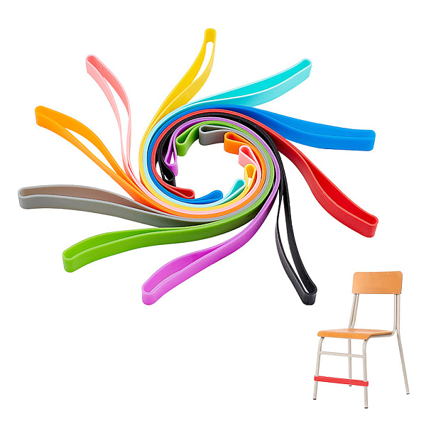 

PandaHall AHANDMAKER 10 Pcs Chair Bands for People with Fidgety Feet, 10 Colors Silicone Bouncy Bands, Fidget Bands for Classroom Chairs..., Multicolor