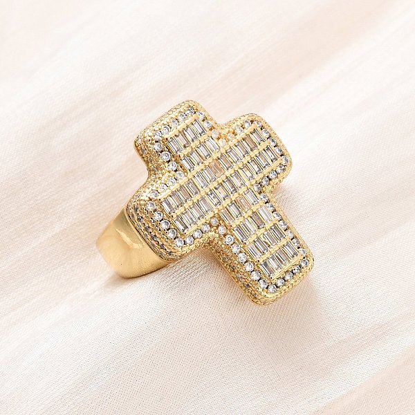 Bagues de manchette réglables en laiton avec micro pavé de zircones cubiques pour femmes